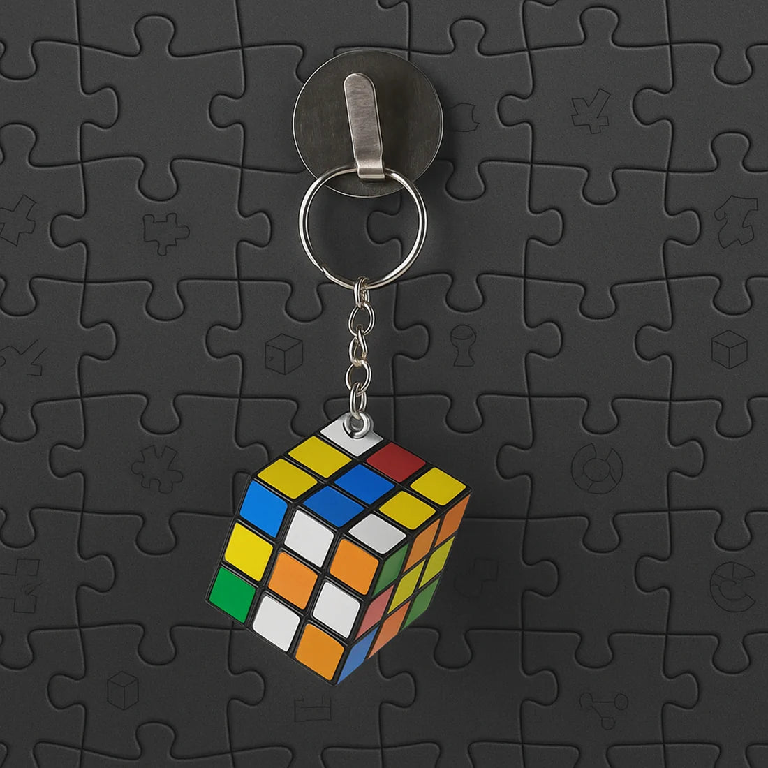 Mini 3x3 Magic Puzzle Speed Cube Keychain & Bag Charm (Pocket-Sized Fidget Toy)