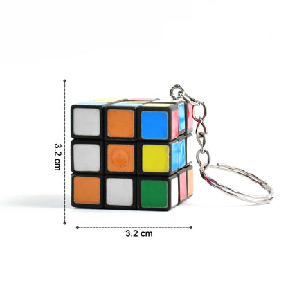 Mini 3x3 Magic Puzzle Speed Cube Keychain & Bag Charm (Pocket-Sized Fidget Toy)