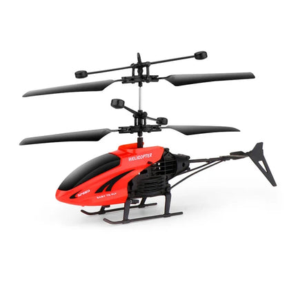 Remote Control & Hand Induction Flying Helicopter Toy with USB Charging Cable (Red)