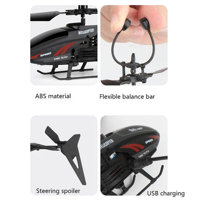 Remote Control & Hand Induction Flying Helicopter Toy with USB Charging Cable (Red)