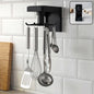 360° Rotating Wall-Mounted Kitchen Utensil Holder & 6-Hook Adhesive Organizer Rack