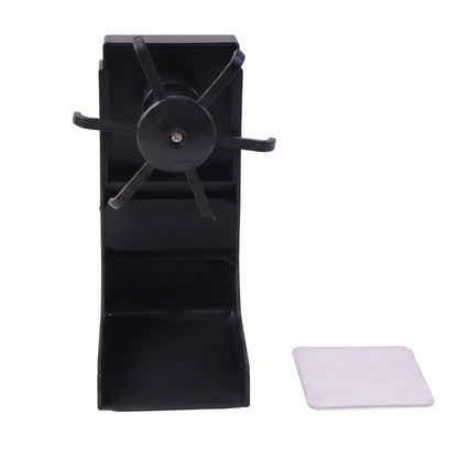 360° Rotating Wall-Mounted Kitchen Utensil Holder & 6-Hook Adhesive Organizer Rack