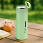 400ml Glass Inner Vacuum Flask Water Bottle with Carry Loop & Chrome Cap (Pastel Mint Green)